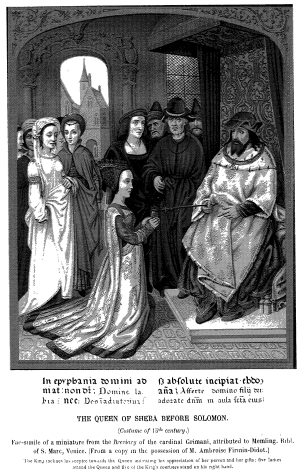 The Queen of Sheba before Solomon