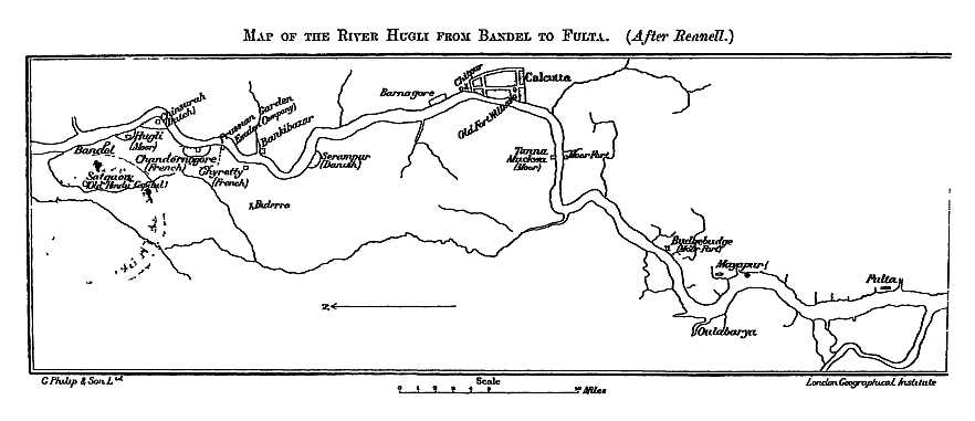MAP OF THE RIVER HUGLI FROM BANDEL TO FULTA. (After MAP OF THE RIVER HUGLI FROM BANDEL TO FULTA. (After