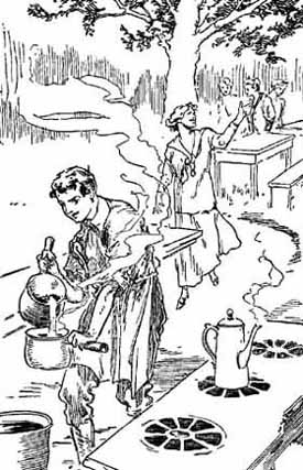 George Was Deep in Preparations for Dinner. George Was Deep in Preparations for Dinner.