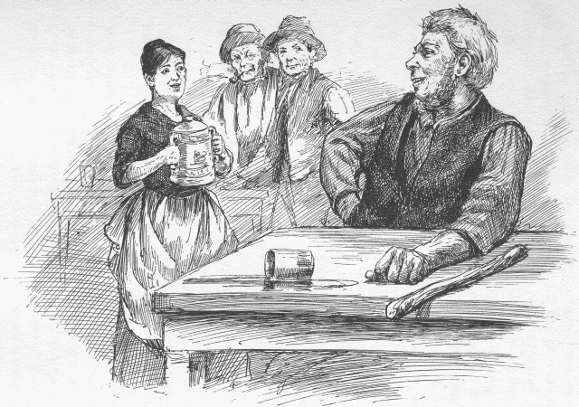 "AN' WHO ARE YOU, ME DEAR?" SAYS FINN, LOOKIN' UP. Illustration: "AN' WHO ARE YOU, ME DEAR?" SAYS FINN, LOOKIN' UP.