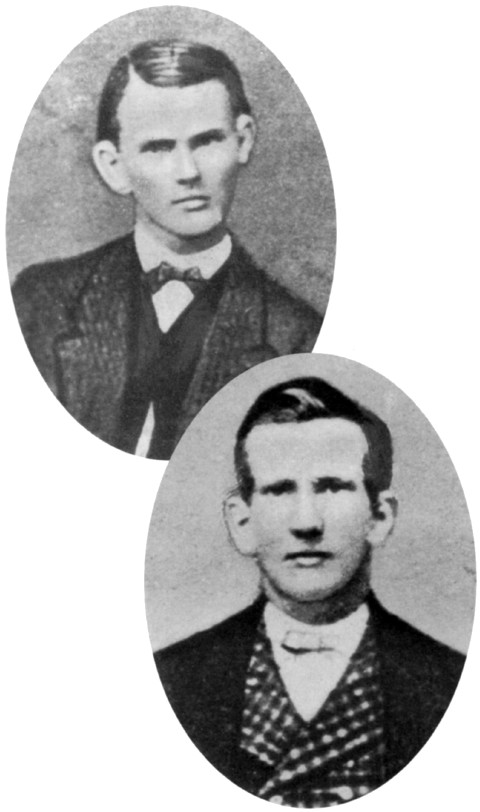 Jesse James (top) and Frank James (bottom) Illustration: Jesse James and Frank James