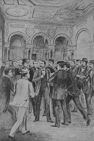 "NOYES WAS SURROUNDED BY AN ANGRY CROWD OF
OFFICIALS."—Page 236.