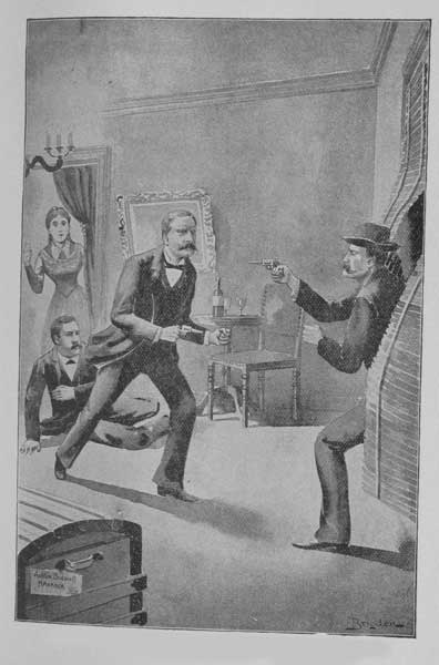 "I FIRED POINT BLANK, AND DOWN HE WENT AS IF FELLED BY
LIGHTNING."—Page 334.