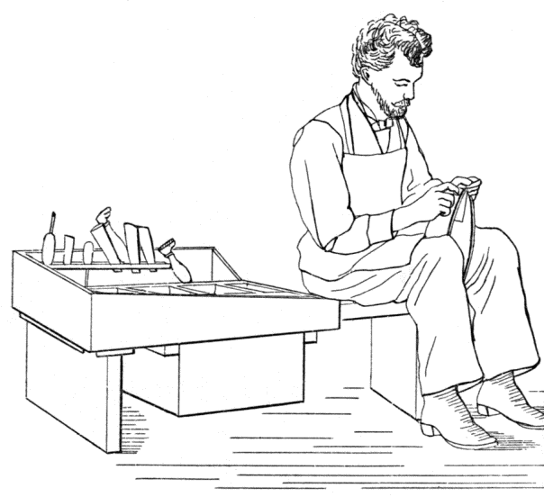 Trimming the back seam Trimming the back seam