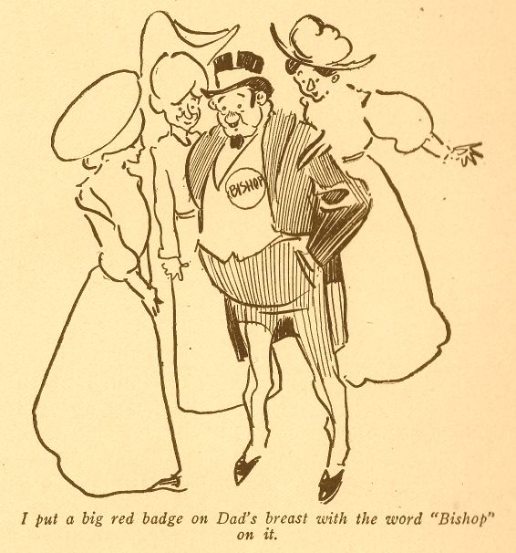 Badge on Dad’s Breast, With the Word ‘bishop’ 153