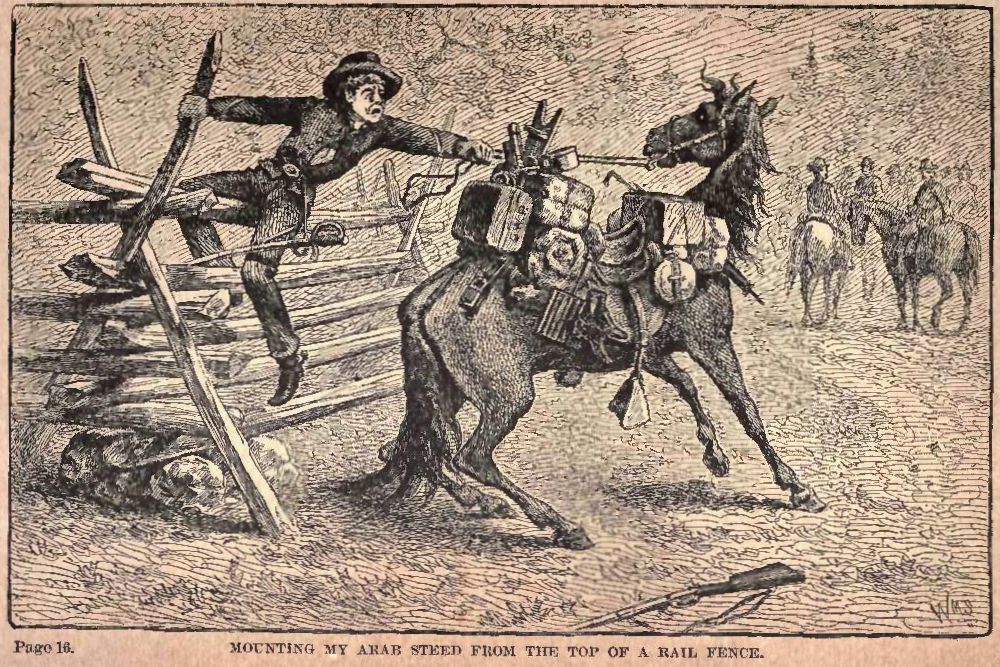 Mounting a Horse from the Top of A Rail Fence 021