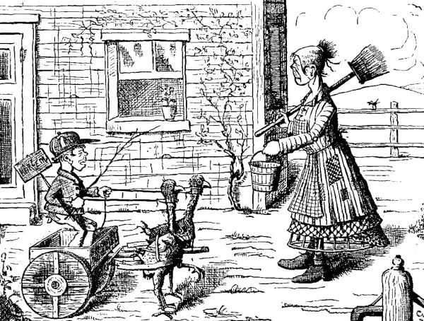 "I beg, madam, that you will pardon this almost
unwarrantable intrusion, but I am in search of the Coaching Club, and
would esteem it a great favor if you could inform me whether they have
lately passed the gates of your Park. Whoa, Nero!"