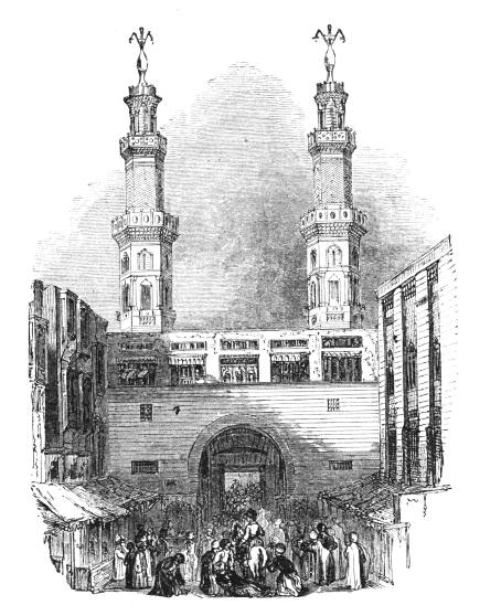 Interior of B&aacute;b Zuweyleh (from a Sketch by M. Coste)