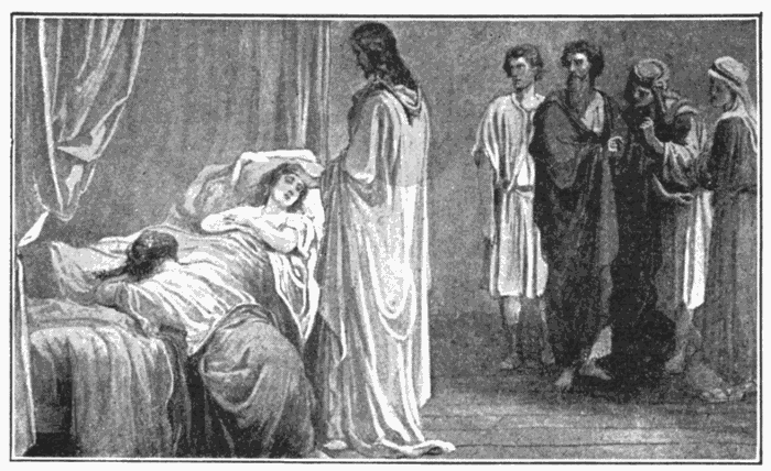 The Raising Of Jairus's Daughter. "His commandment is life everlasting." John 12:50. Illustration.