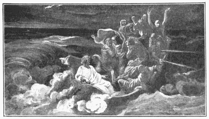 Stilling The Tempest. "He arose, and rebuked the winds ... and there was a great calm." Matt. 8:26. Illustration.