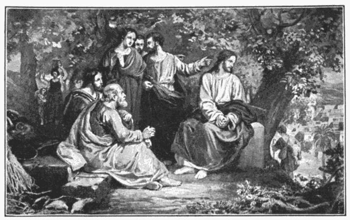 Christ Answering His Disciples' Questions. "When ye shall see all these things, know that it is near, even at the doors." Matt. 24:33. Illustration.