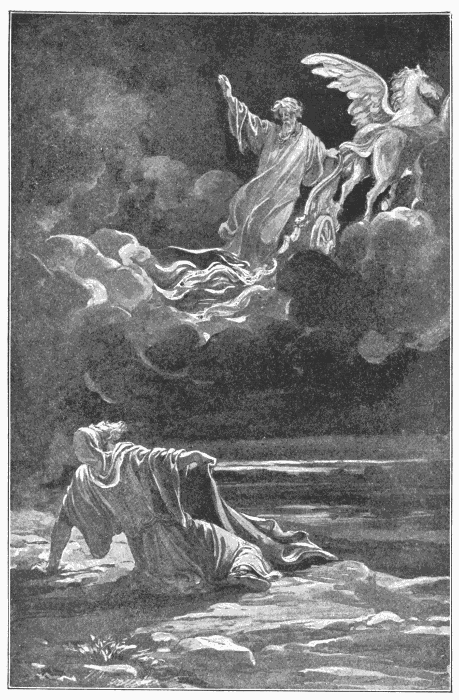 Translation Of Elijah. "Behold, there appeared a chariot of fire, ... and Elijah went up by a whirlwind into heaven." 2 Kings 2:11. Illustration.