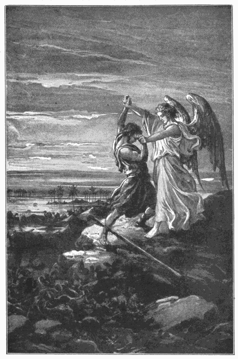 Jacob Wrestling With The Angel. "And he said, I will not let Thee go, except Thou bless me.... And He blessed him there." Gen. 32:26-28. Illustration.
