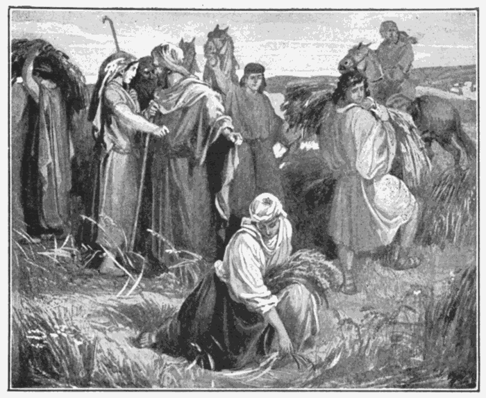 Ruth Gleaning In The Field Of Boaz. "For the love of Christ constraineth us." 2 Cor. 5:14. Illustration.