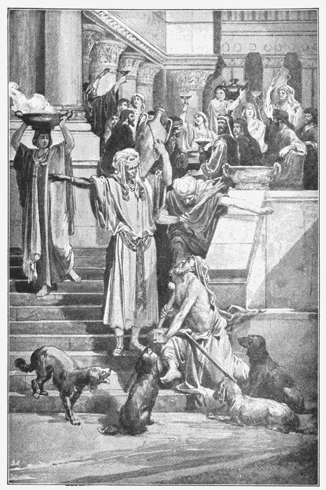 Lazarus At The Rich Man's Gate. "Whoso stoppeth his ears at the cry of the poor, he also shall cry himself, but shall not be heard." Prov. 21:13. Illustration.