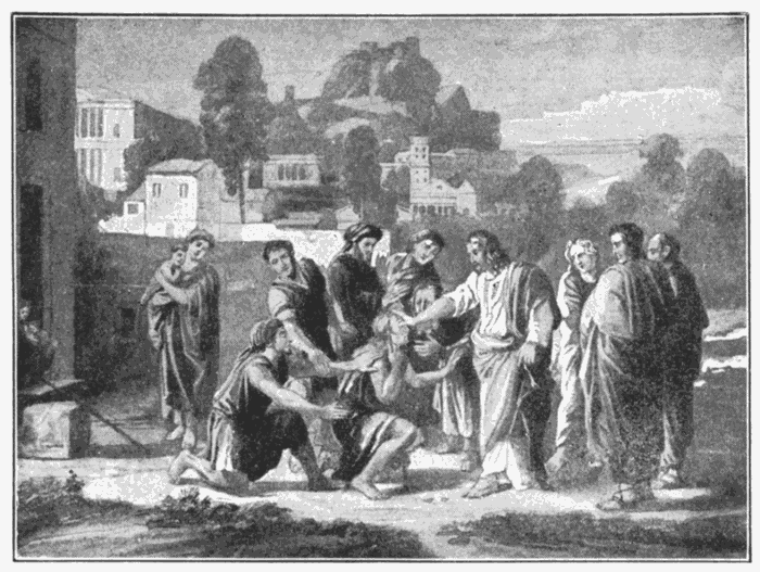 Healing The Blind Men. "Himself took our infirmities, and bare our sicknesses." Matt. 8:17. Illustration.