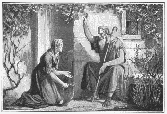 Elijah And The Widow. "Be not forgetful to entertain strangers." Heb. 13:2. Illustration.