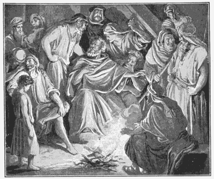 Peter's Denial. "And again he denied with an oath, I do not know the Man." Matt. 26:72. Illustration.