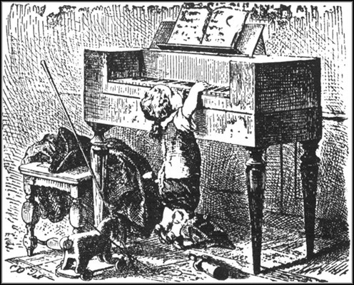 THE INFANT MOZART AT THE PIANO. THE INFANT MOZART AT THE PIANO.