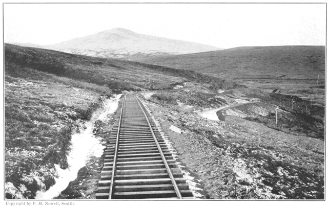 Copyright by F. H. Nowell, Seattle

Council City and Solomon River Railroad&mdash;A Characteristic Landscape of
Seward Peninsula
