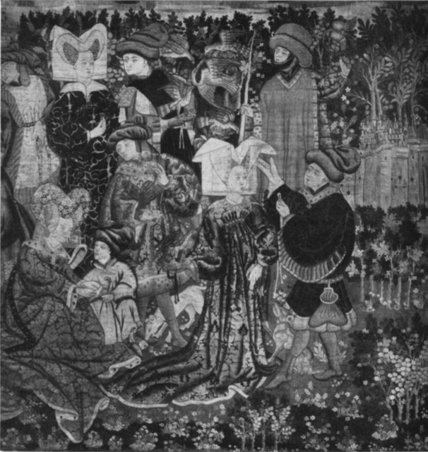 Hunting Party with Falcons. Burgundian Tapestry, about 1450 Hunting Party with Falcons. Burgundian Tapestry, about 1450