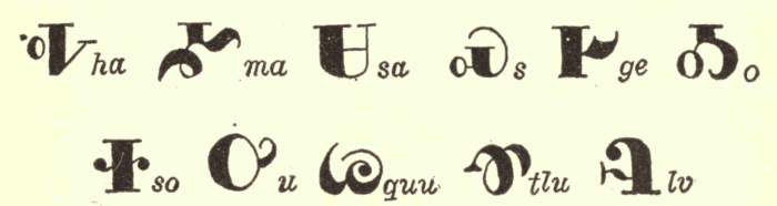 Examples of Sequoyah's Characters. Illustration.