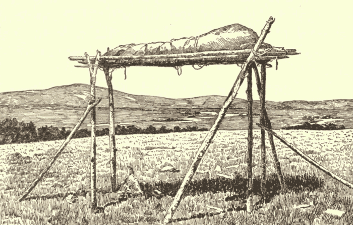 Scaffold Burial. (After Yarrow.) Illustration.