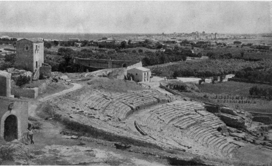 “From the top row of seats in the Greek Theater look out
over the gracious panorama below”&mdash;Syracuse.