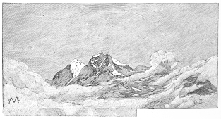 THE TALLEST PEAK OF RUWENZORI, FROM AWAMBA FOREST. THE TALLEST PEAK OF RUWENZORI, FROM AWAMBA FOREST.