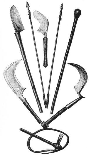 WEAPONS OF THE BALEGGA AND WAHUMA TRIBES. WEAPONS OF THE BALEGGA AND WAHUMA TRIBES.