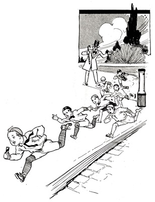 the boys all scrambling
for the broken end of the candy cane