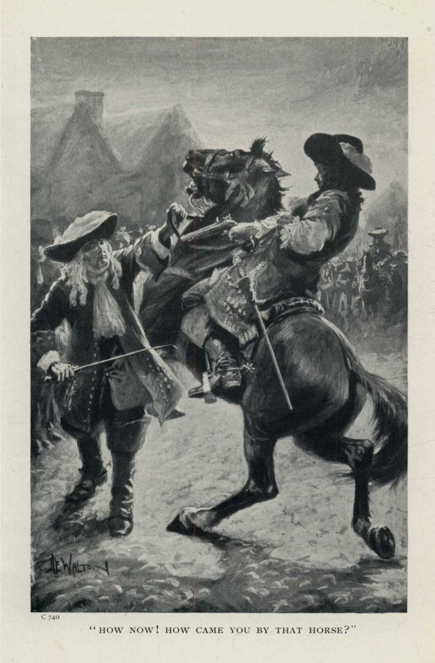 "HOW NOW!  HOW CAME YOU BY THAT HORSE?"