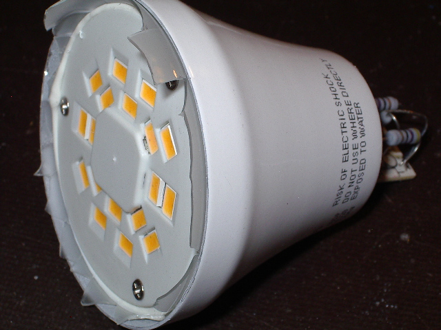 Glass removed (mostly) showing the LEDs Glass removed (mostly) showing the LEDs