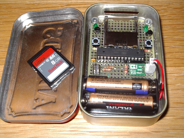 The SD Locker 1K and SD card The SD Locker 1K and SD card