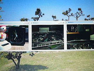 図1:2カメ3カメが少し暗いが <click>→動画1:約1、2秒毎に切り替わる